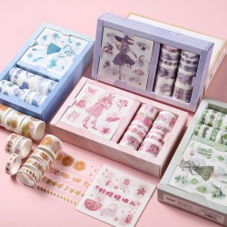 Japanese Paper Gift Box Set  Sticker Tape Exquisite Stationery Set