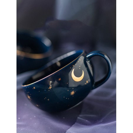 Starry Night Breakfast Ceramic Cup, Celestial Coffee Cup