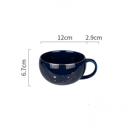 Starry Night Breakfast Ceramic Cup, Celestial Coffee Cup