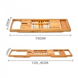 Creative Bamboo Bathtub Tray with Extending Sides